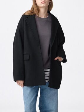 GU cozy melton half coat
